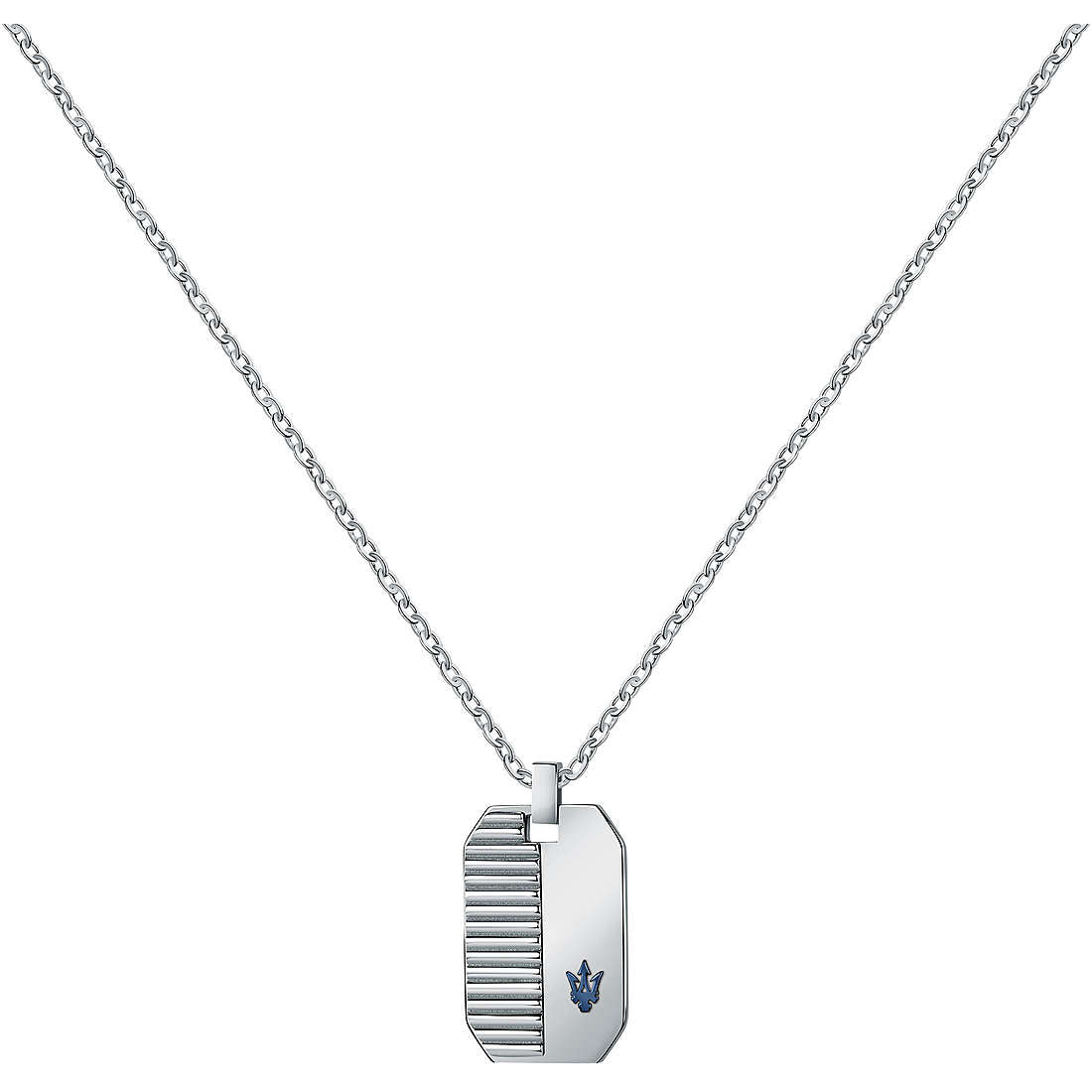 Collana Uomo Maserati Acciaio Con Logo Blu JM222AVD02