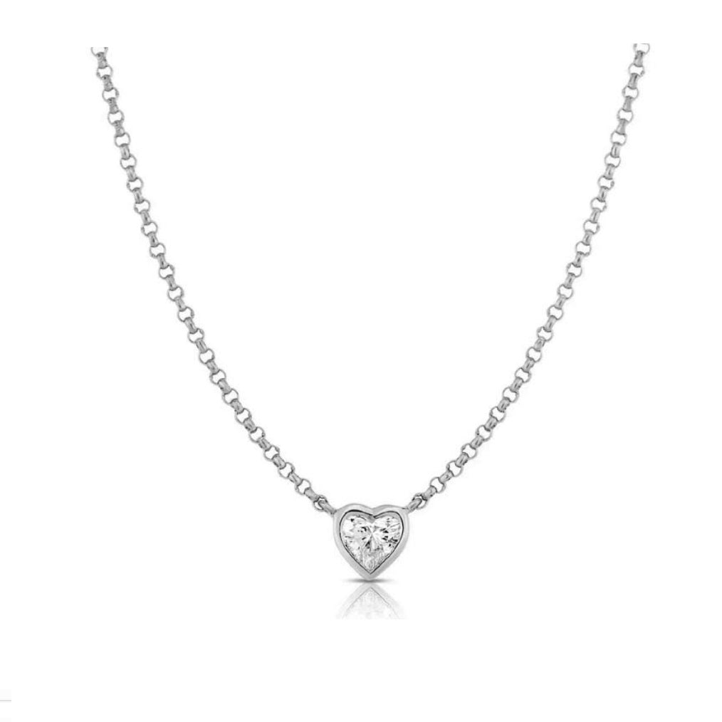 Collana Donna Liu Jo Acciaio Catena Rollò Punto Luce a cuore Zircone Bianco LJ2527