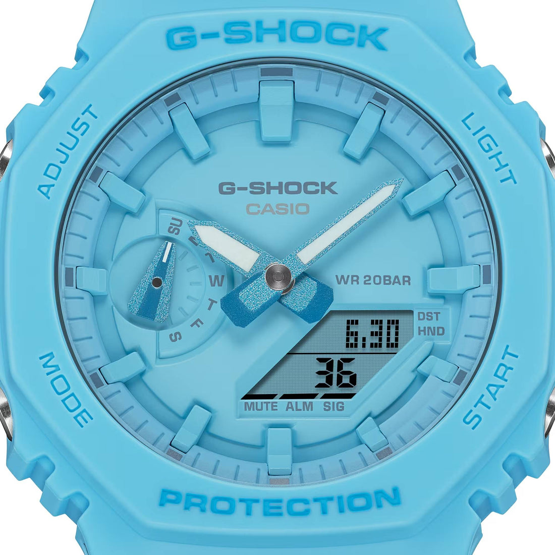 Orologio Unisex Casio G-SHOCK Quarzo Azzurro Celeste Pastello GA-2100-2A2ER