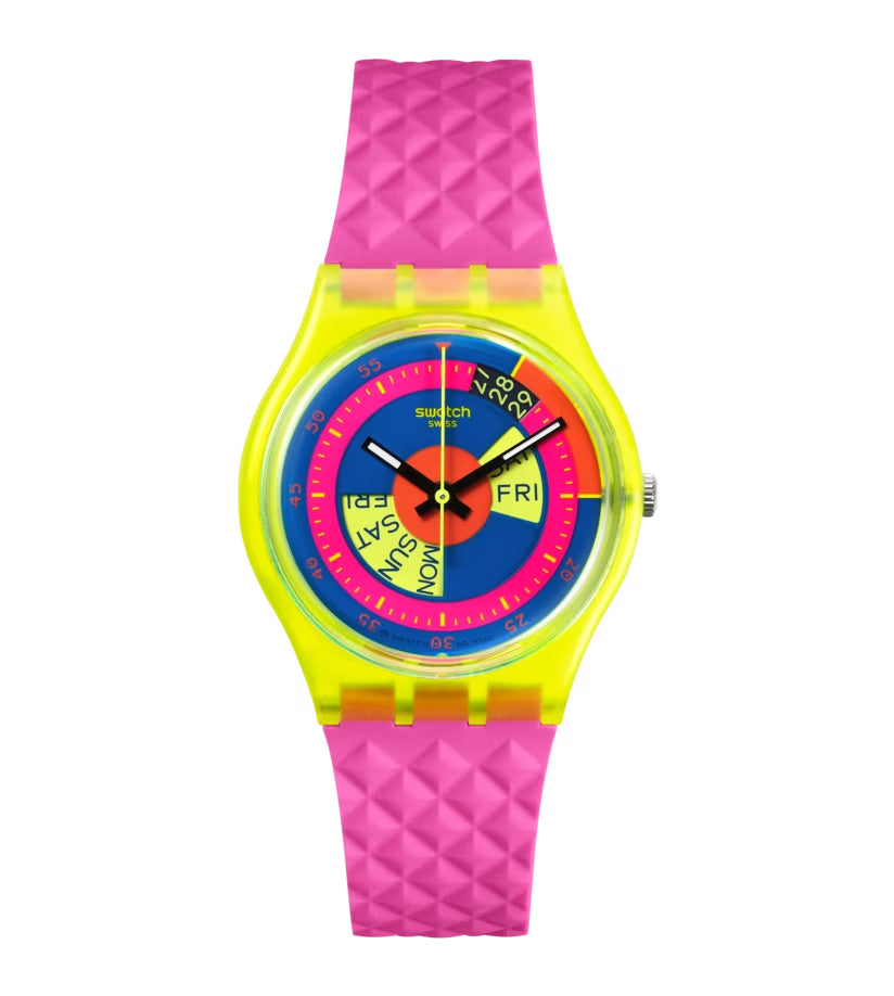 Orologio Donna Swatch Shades Of Neon Quarzo Solo Tempo Rosa Multicolore SO28J700