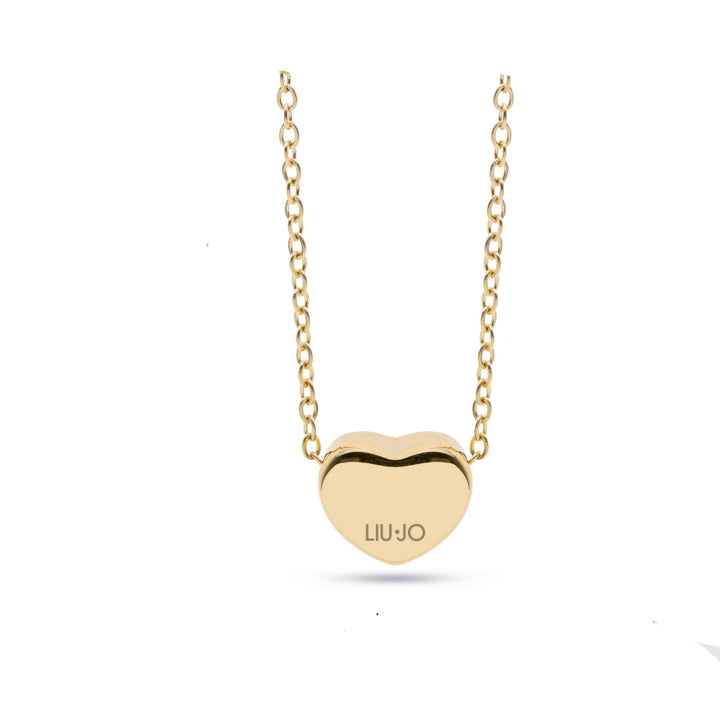 Collana Donna Liu Jo Acciaio Dorato Cuore Bombato Catena Rollò LJ2706