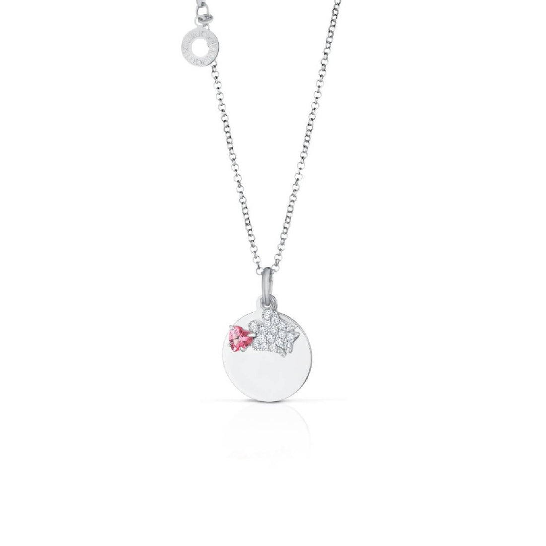 Collana Donna Argento 925 Roberto Giannotti Topazio Rosa Angelo Zirconi Piastra