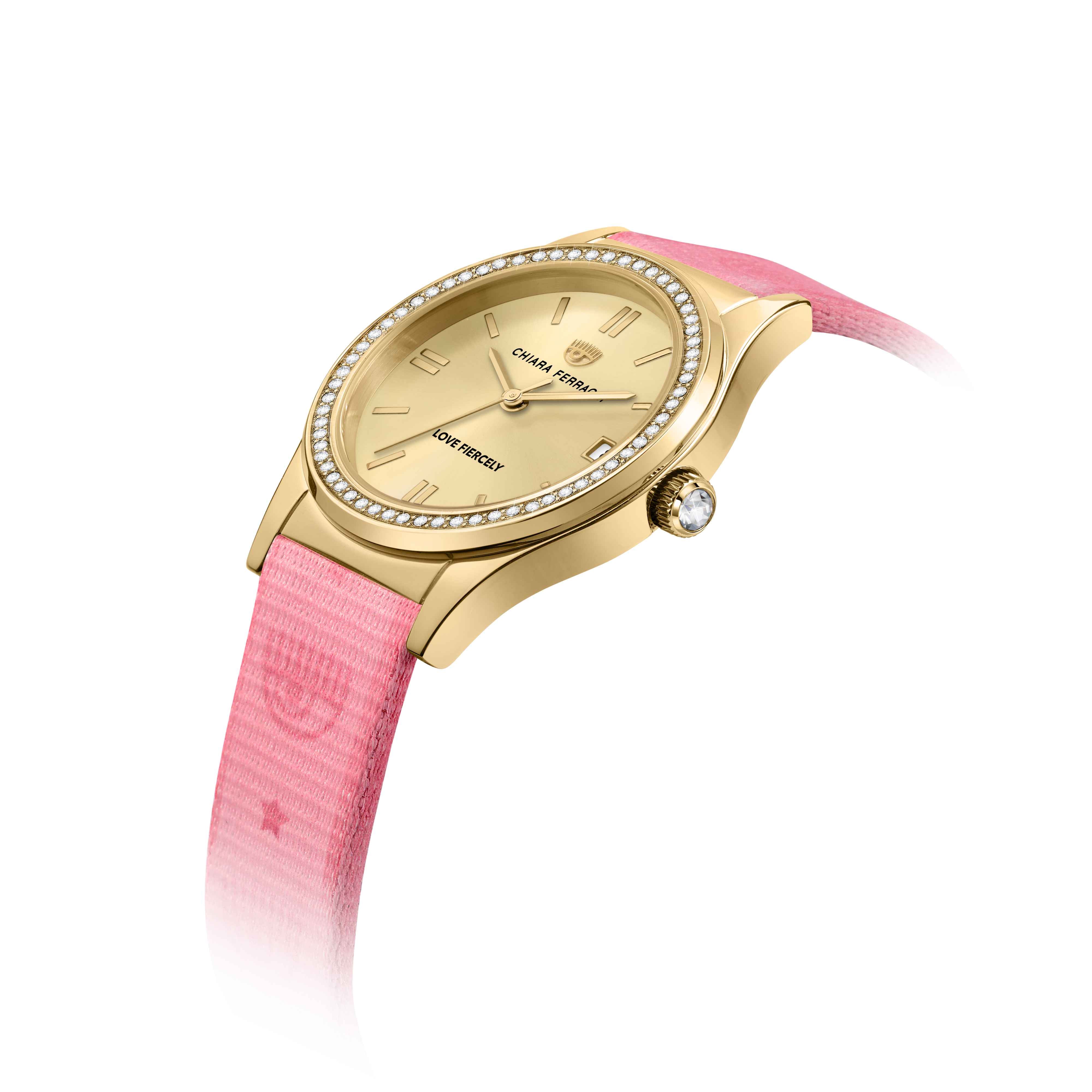 Orologio Donna Chiara Ferragni Quarzo Solo Tempo Acciaio Dorato Pelle