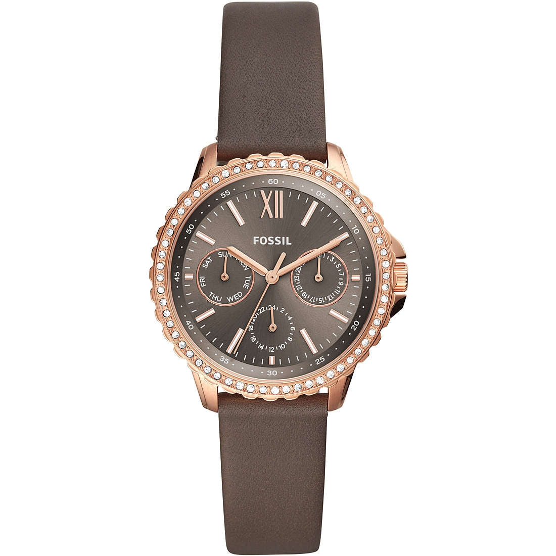 Orologio Donna Fossil Solo Tempo Con Ghiera Zirconata ES4889
