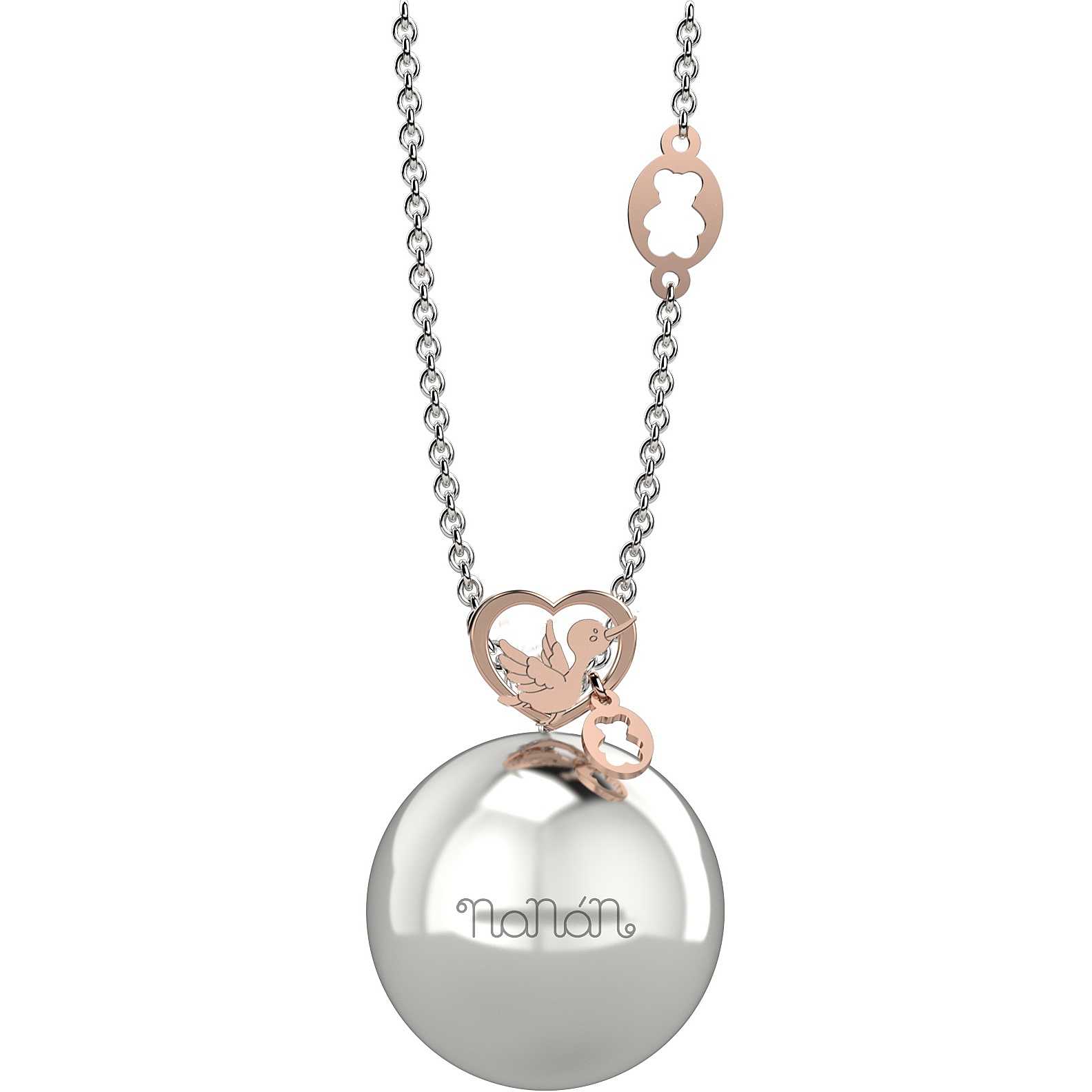 Collana Donna Nanàn Argento 925 Chiama Angeli cuore cicogna  NAN0090