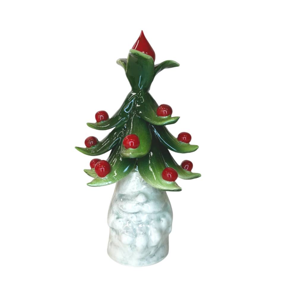 Gnomo Albero di Natale Capodimonte Grigio Bocciolo 17 cm CAP6