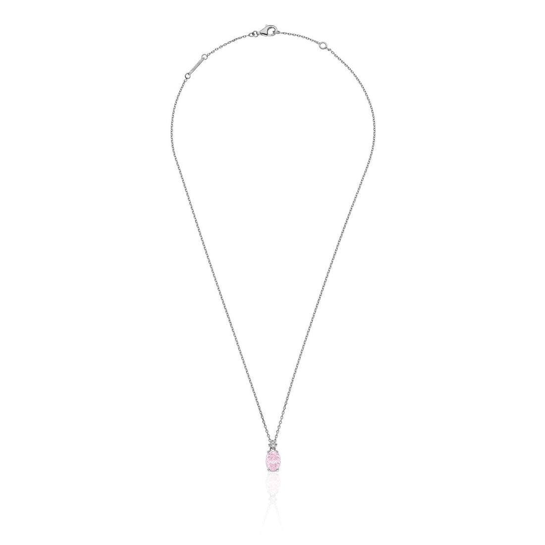 Collana Donna Unoaerre Girocollo Argento Bianco 925 Con Rosa di Francia e Zirconi Bianchi 6128