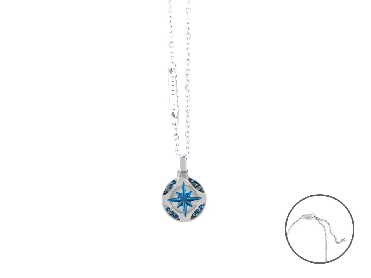 Collana Uomo 4US Cesare Paciotti Acciaio Bianco e pvd blu 4UCL6800