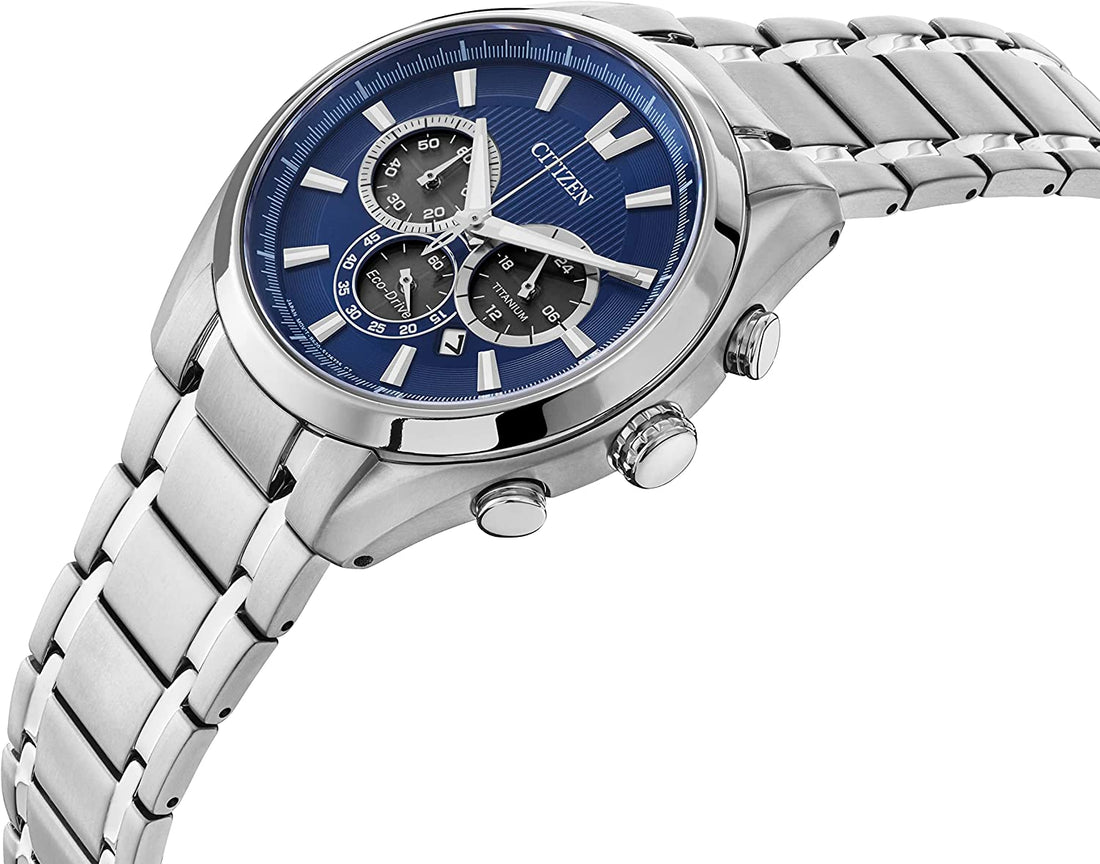 Orologio Uomo Citizen Eco Drive Cronografo Data Super Titanio Blu CA4010-58L