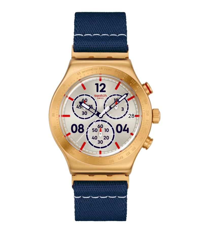 Orologio Unisex Swatch CAPTAIN'S DREAM Oro Cronografo YVG419