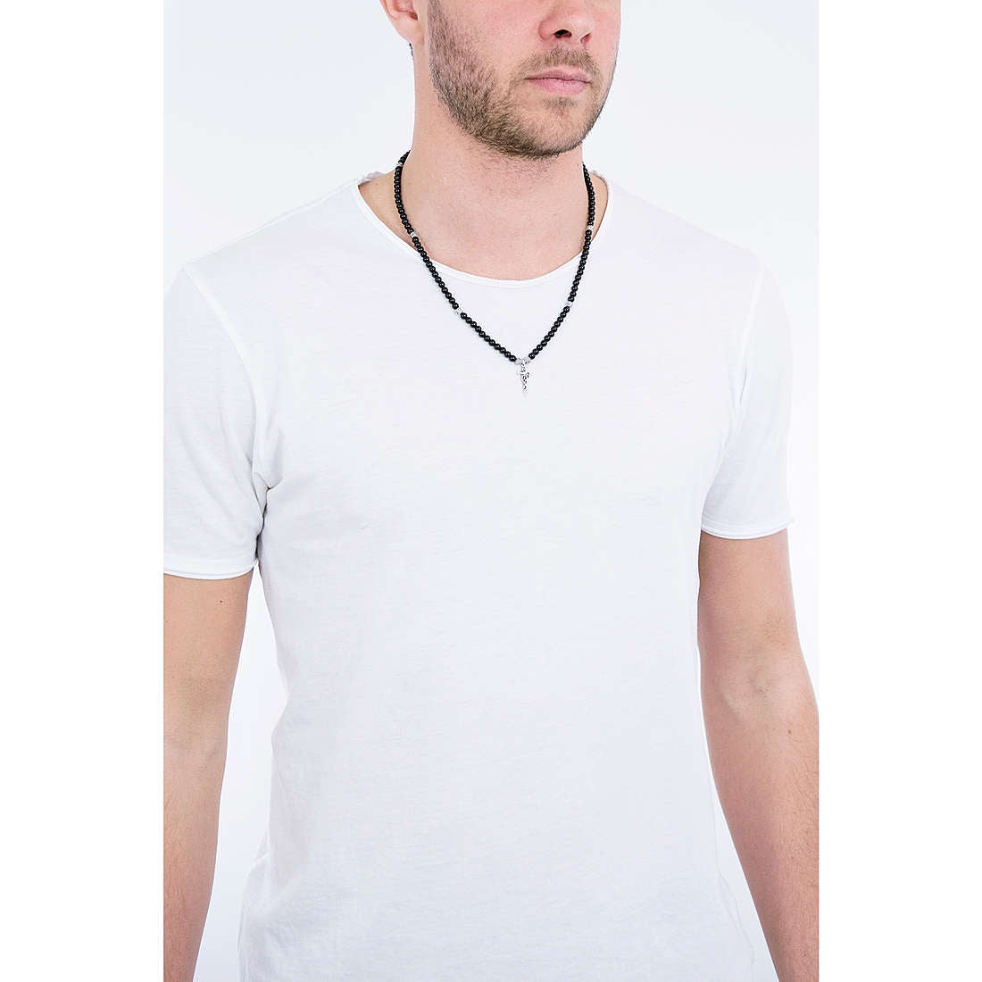 Collana Uomo Cesare Paciotti Choice Argento e Onice Pugnale
