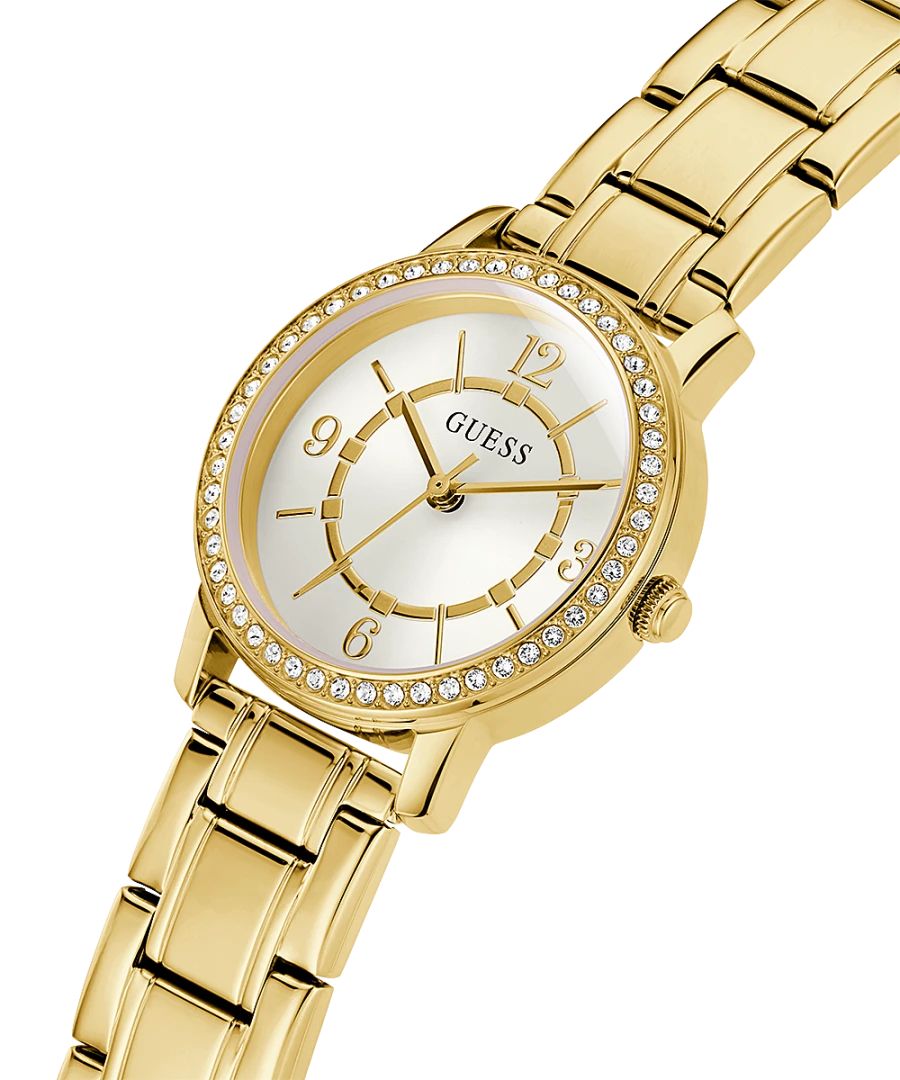 Orologio Donna Guess Quarzo Solo Tempo Zirconi Acciaio Dorato GW0468L2
