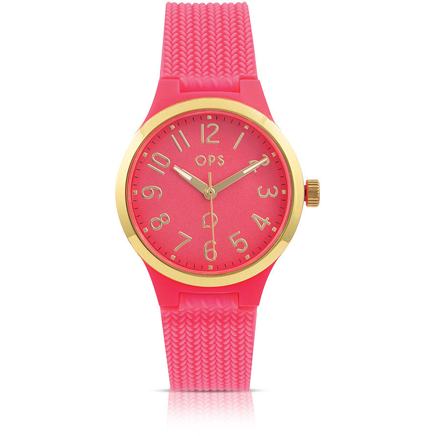 Orologio Donna OPS Quarzo Solo Tempo Plastica Gomma Fucsia OPSPW-873-1750
