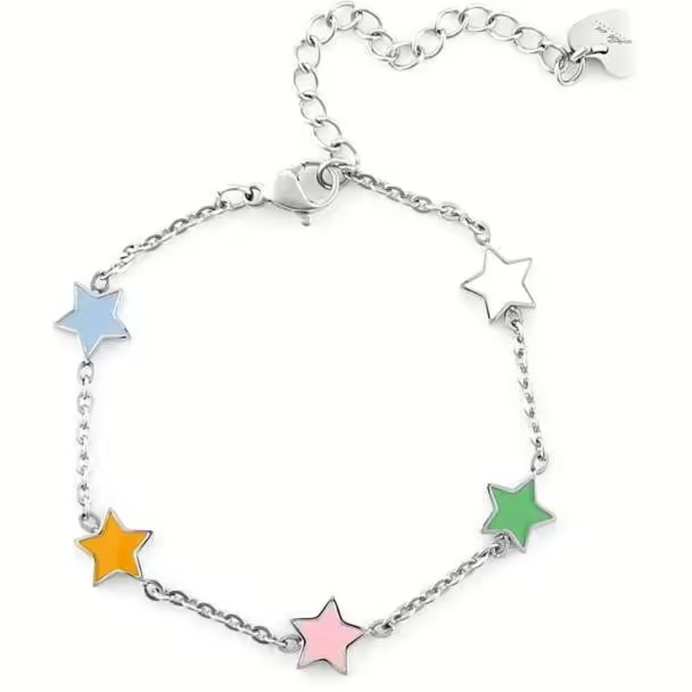 Bracciale Donna 4US Cesare Paciotti Acciaio  Con Stelle smaltate multicolore 4UBR6616W