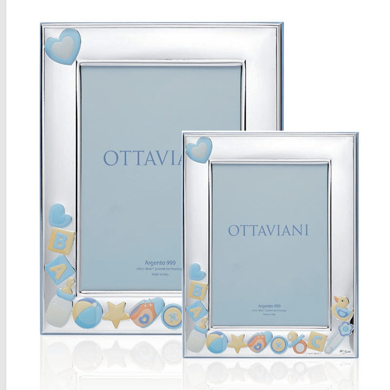 Portafoto Ottaviani Argento 999 Nascita Bimbo Paperella 13x18 7007AC