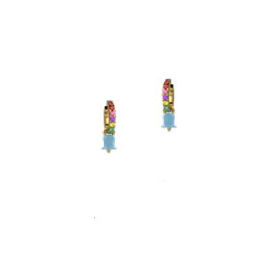 Orecchini Bambina Nanàn Argento Oro 925 Campanella Multicolor NAN0579