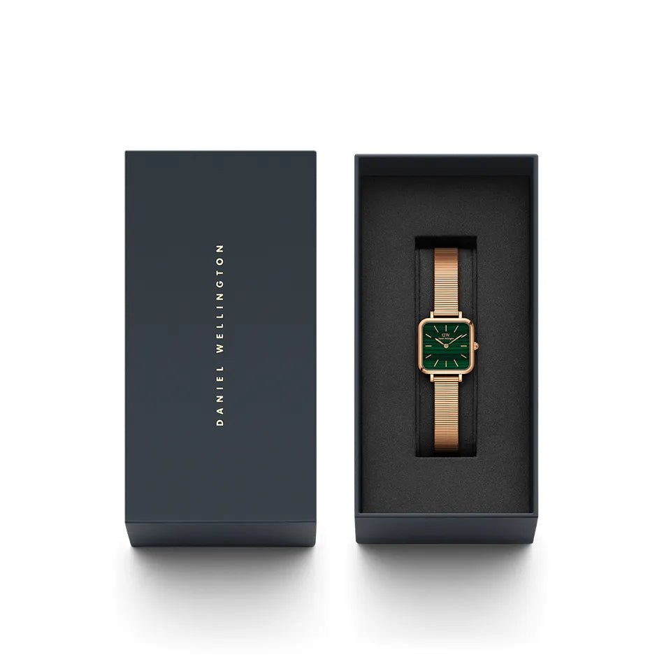 Orologio Donna Daniel Wellington Quadro Acciaio Rosè 22 x 22 mm Verde DW00100520
