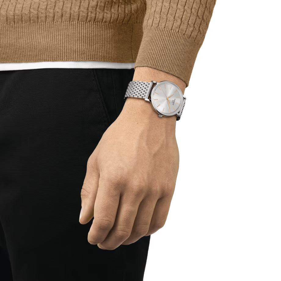 Orologio Uomo Tissot Everytime Gent Acciaio Quarzo Solo Tempo Bianco T1434101101101