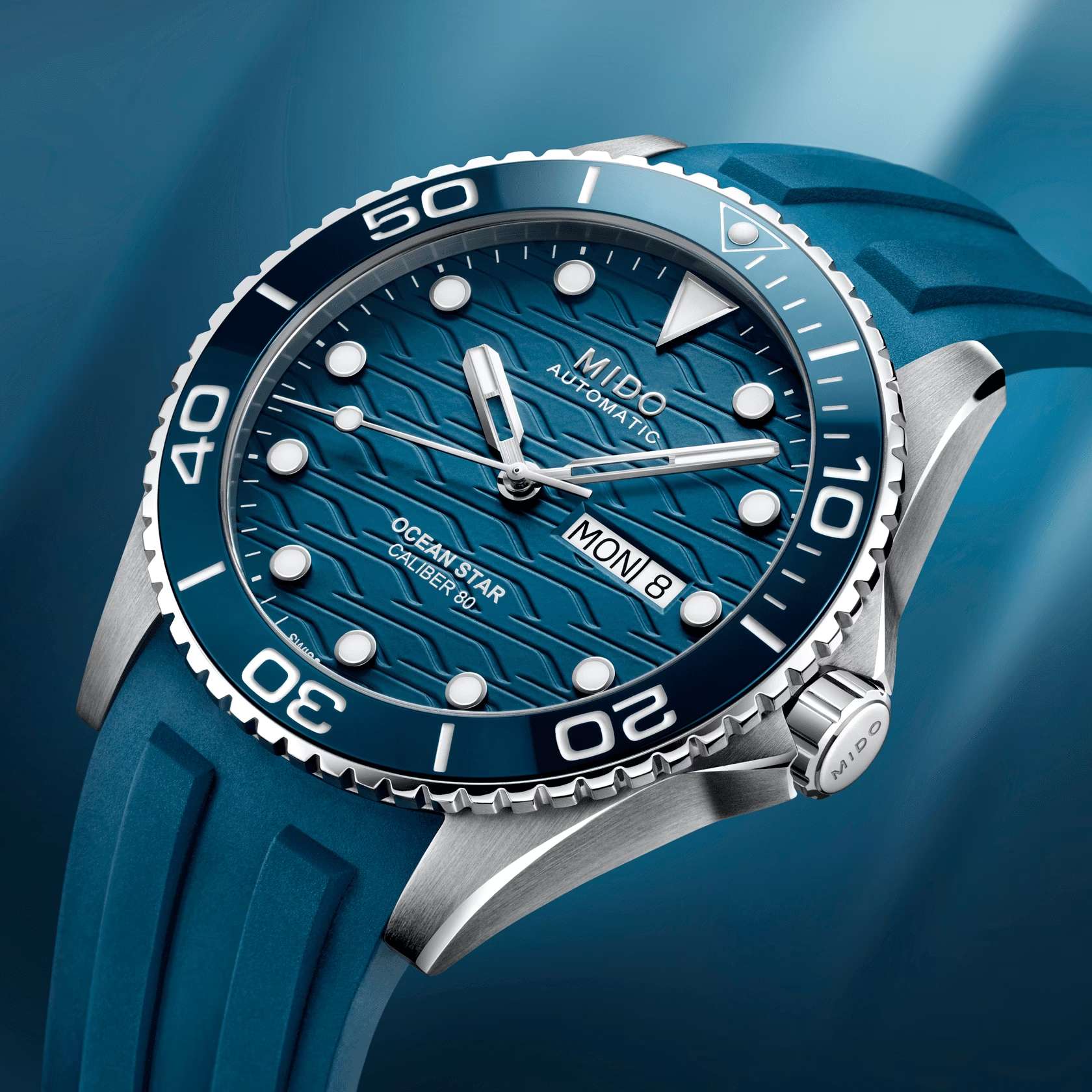 Orologio Uomo Mido Automatico Ocean Star 200C Doppia Data Blu M0424301704100