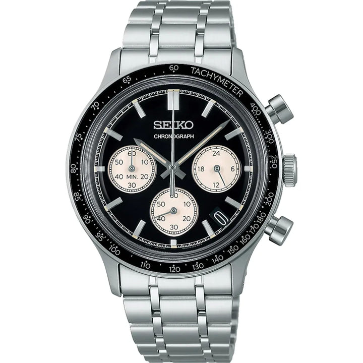 Orologio Uomo Seiko Sport Acciaio Cronografo Nero Data SSB479P1