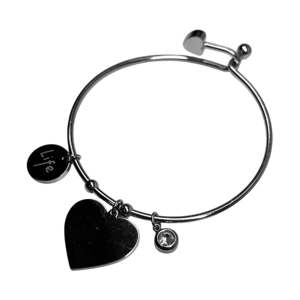 Bracciale Donna Re Mida Acciaio Rigido Cuore Personalizzabile BR-C-10
