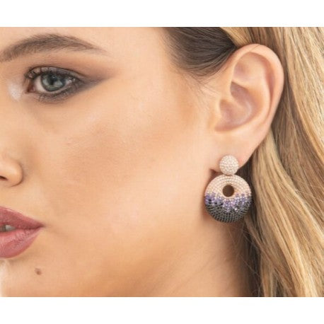 Orecchini Donna Sogni Argento 925 Pavè Zirconi Multicolor OR024RA