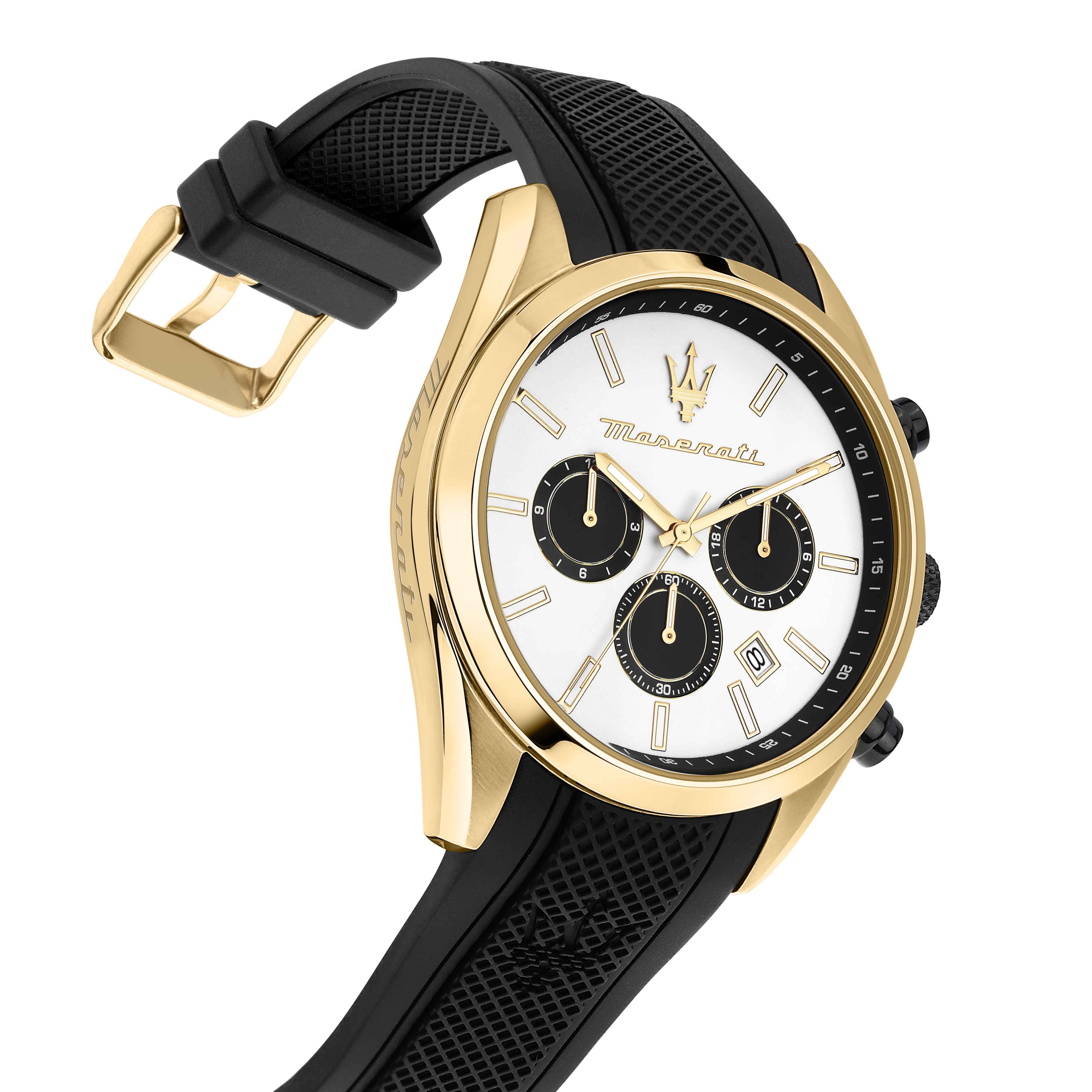 Orologio Uomo Maserati Acciaio Dorato Lucido Quarzo Cronografo Data R8851151001