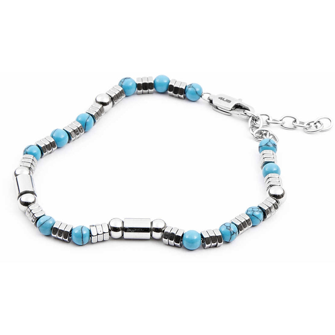 Bracciale Uomo 4US Cesare Paciotti turchese e  acciaio Bianco  4UBR4069