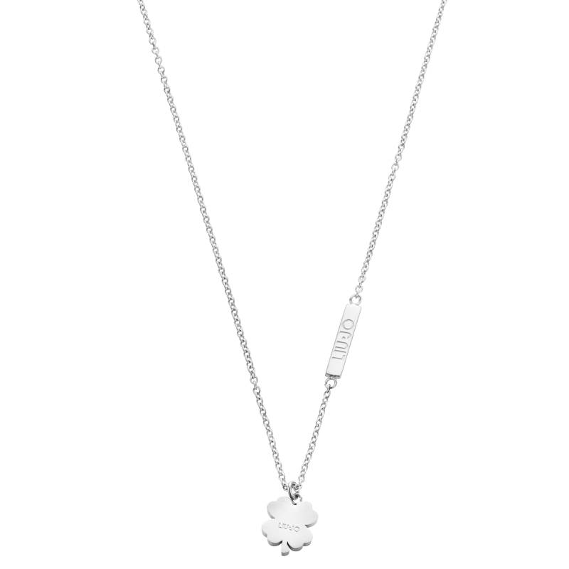Collana Donna Liu Jo Acciaio Maglia Rollò Quadrifoglio Liscio Inciso Logo LJ2106