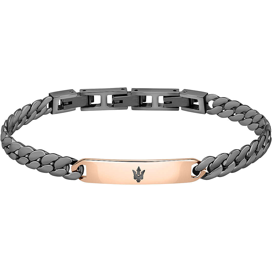 Bracciale Uomo Maserati Acciaio Colore Canna Di Fucile E Oro Rosa JM222AVD03