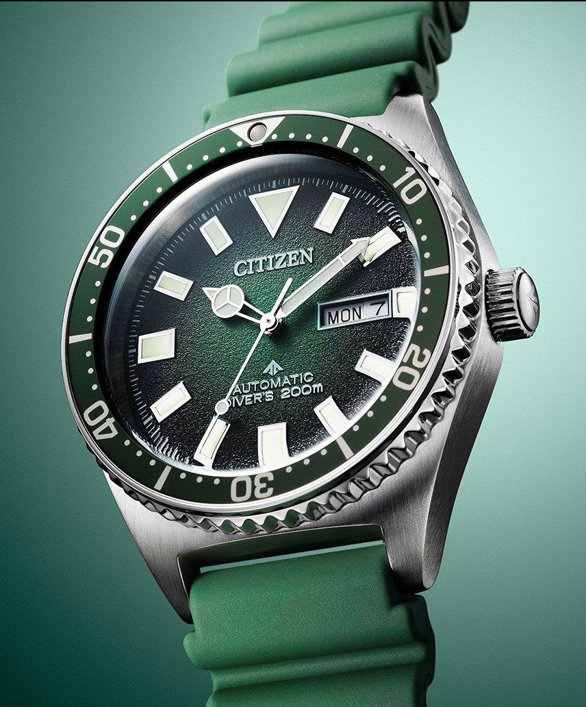 Orologio Uomo Citizen Promaster Automatico Gomma Verde Acciaio NY0121-09X