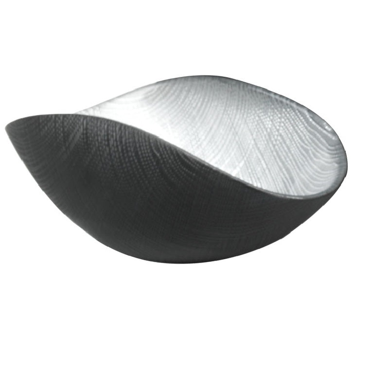 Centrotavola Cristallo Smalto Onlylux Burano Coppa Argento Nero 38X11 OL02301