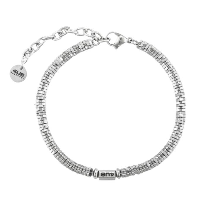 Bracciale 4US Cesare Paciotti Uomo Acciaio Bianco Rondelle 4UBR7022