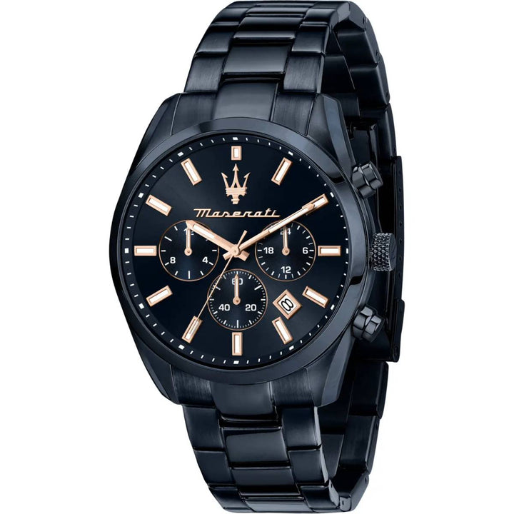 Orologio Uomo Maserati Acciaio Nero PVD Quarzo Cronografo Blu Data R8873626003