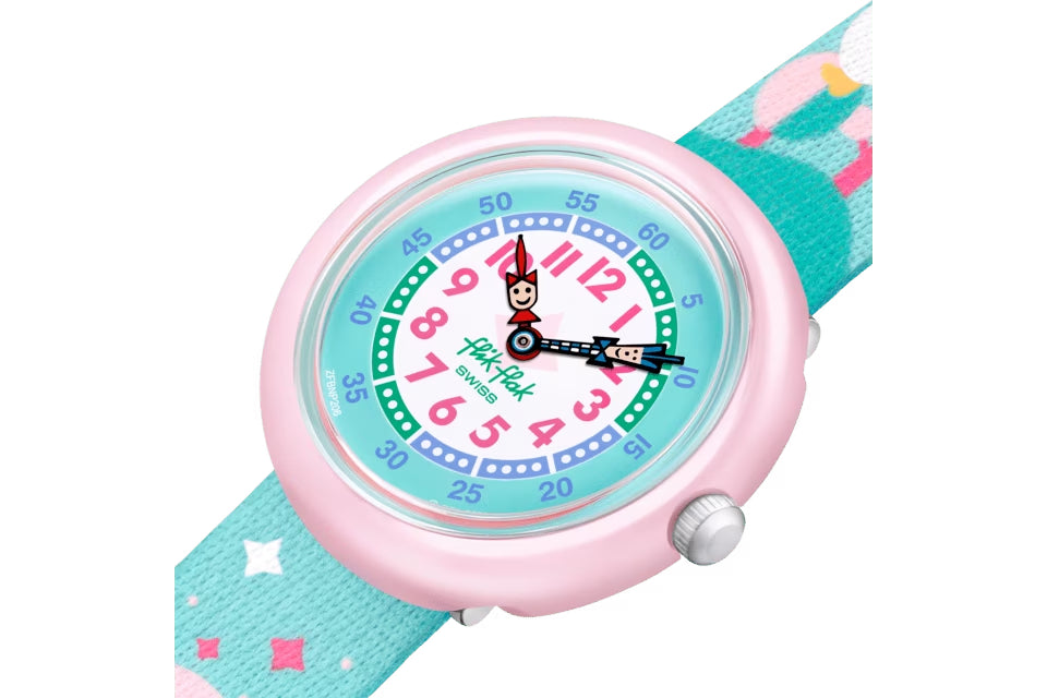 Orologio Bambina Swatch Flik Flak Brave Pinguins Quarzo Solo Tempo Rosa ZFBNP206