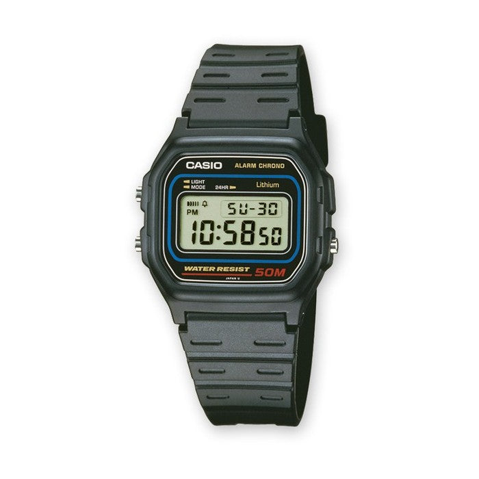 Orologio Donna Casio Gomma Digitale Nero W-59-1VQES Cronografo