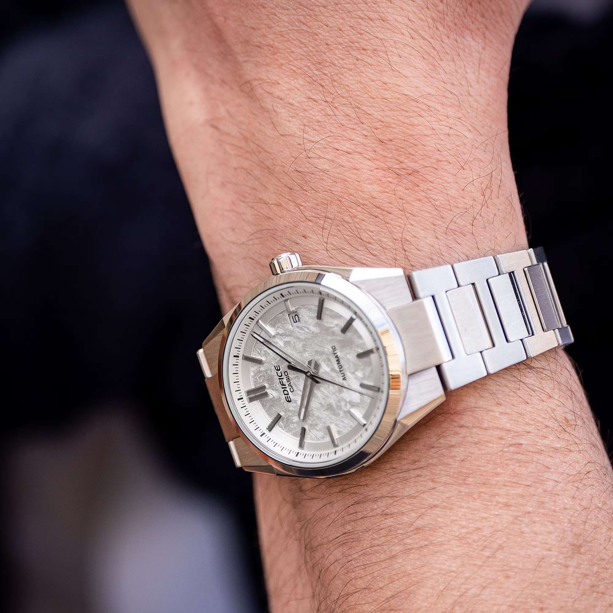 Orologio Uomo Casio Edifice Acciaio Bianco Automatico EFK-110D-7AER