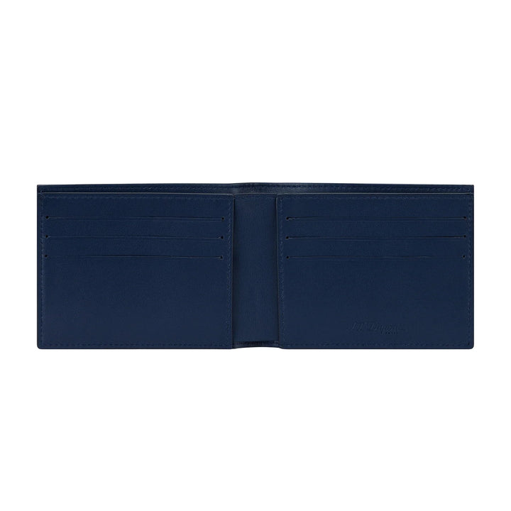 Portafoglio Uomo Dupont Porta Carte Pelle Blu 8 Carte Logato 161608