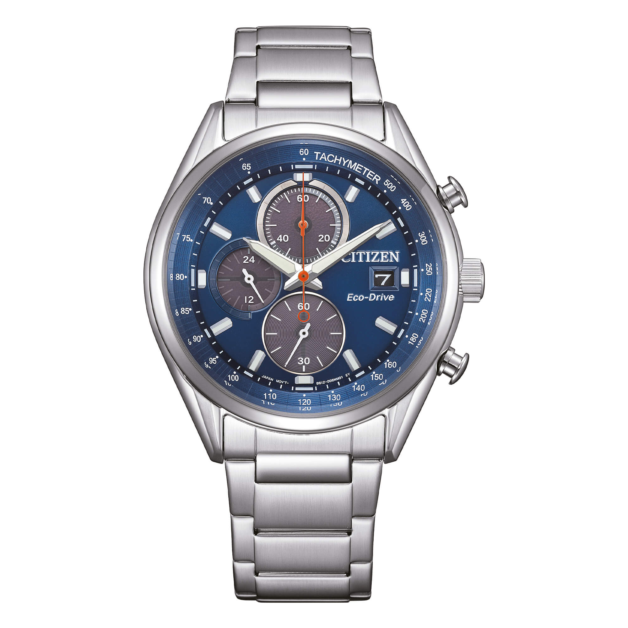 Orologio Uomo Citizen Eco-Drive Cronografo Acciaio Grigio Blu CA0459-79L