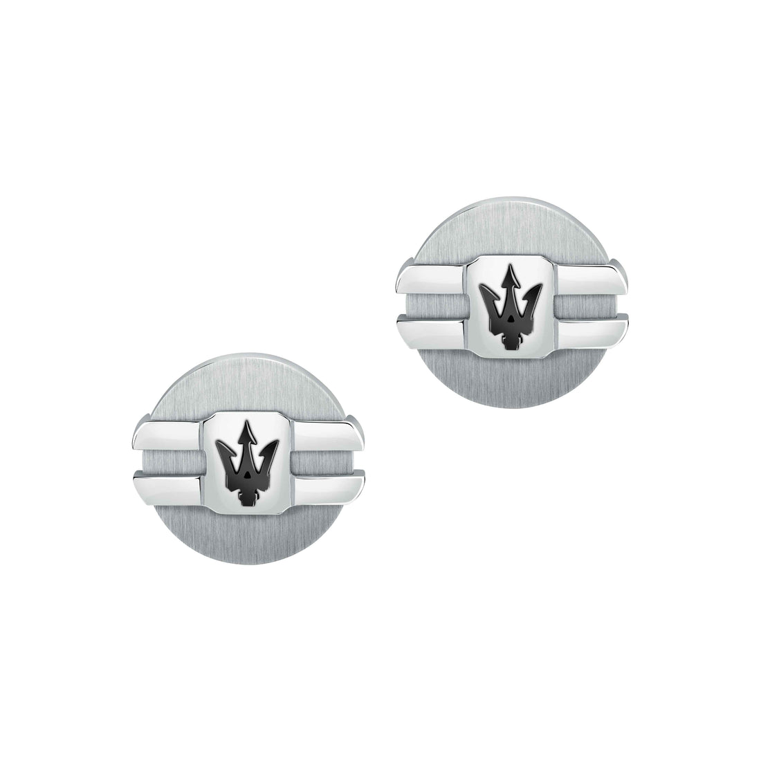 Gemelli Uomo Maserati Acciaio Lucido Satinato Logo Ceramica Nera JM223ATK21