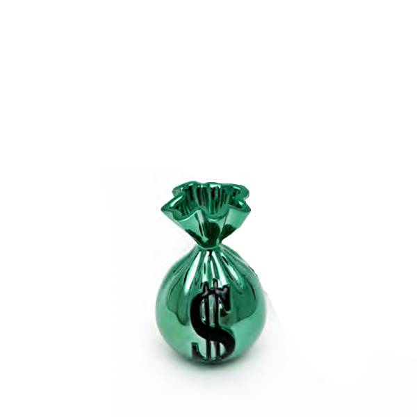 Scultura Sequenze Money Bag Verde 9,5 cm BPZ045/V