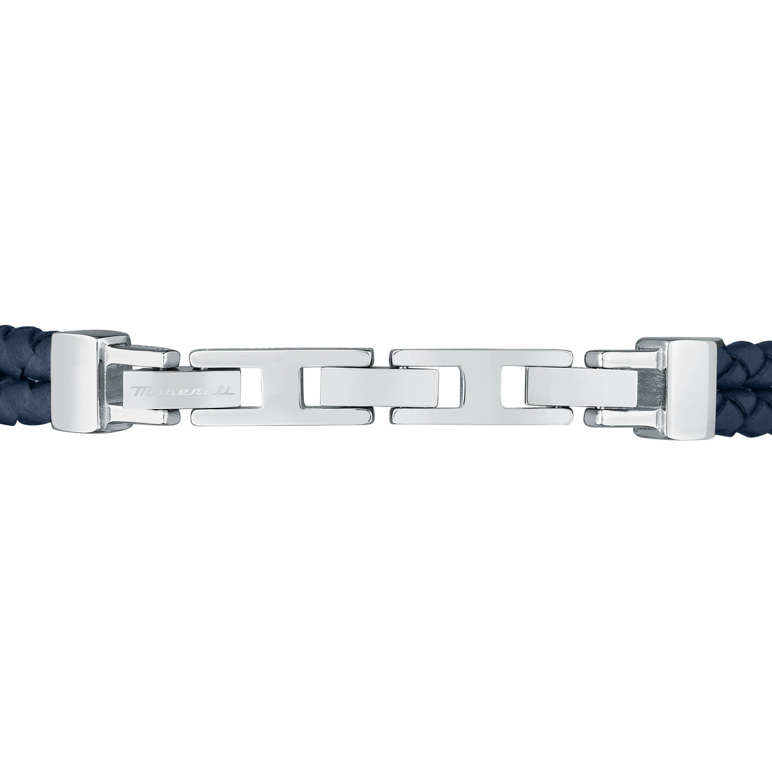 Bracciale Uomo Maserati Acciaio Pelle Rigenerata Intrecciata Targhetta JM422AVE10