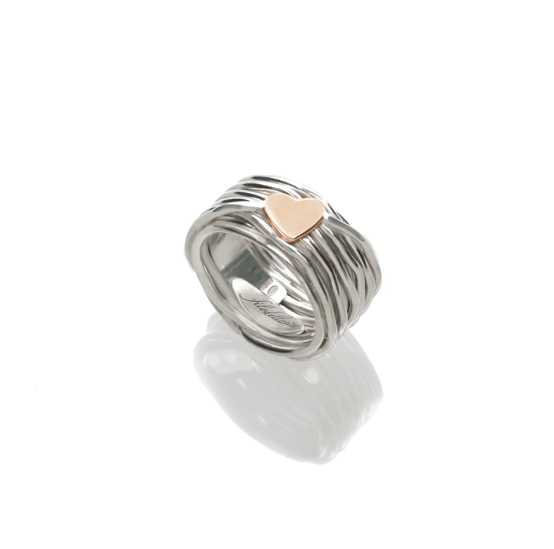 Anello Donna Filodellavita Rubinia 13 Fili Argento 925 Cuore Oro Rosa Mis 16 AN325AR