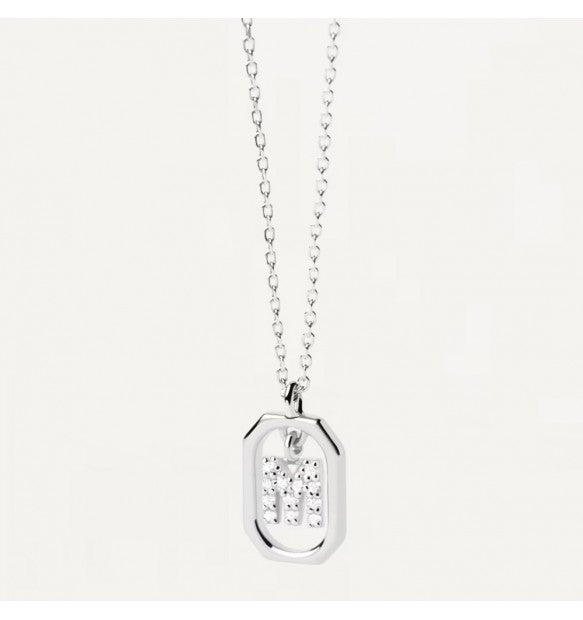 Collana Donna PDPaola Argento 925 Bianco Mini Iniziale M Zirconi CO02-524-U