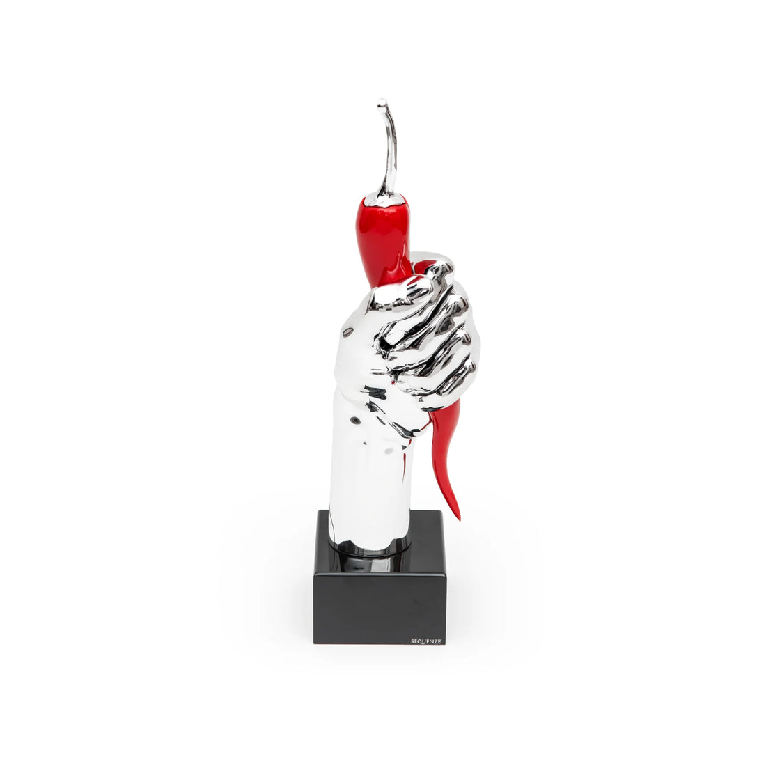 Mano Sequenze Colore Argento con peperoncino rosso cm 43 PP0306