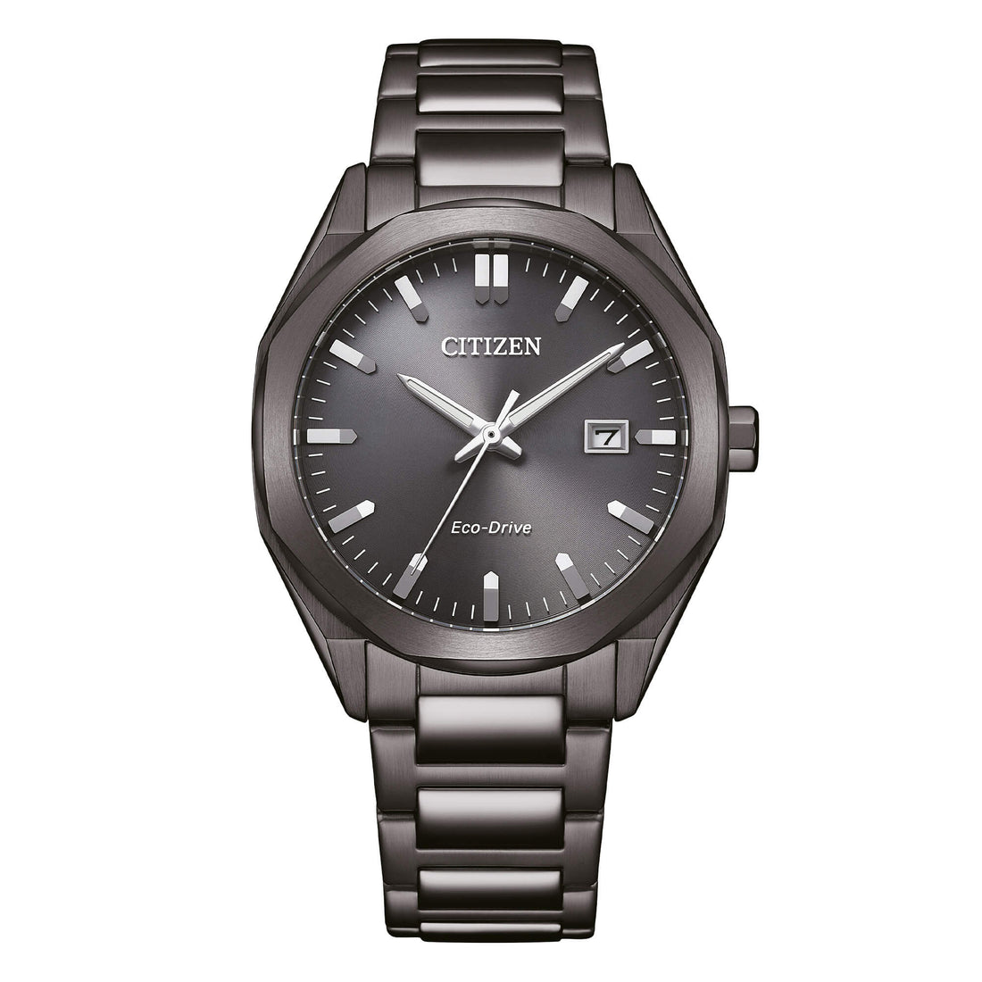 Orologio Uomo Citizen Nero Grigio Eco-Drive Acciaio Data BM7625-80H