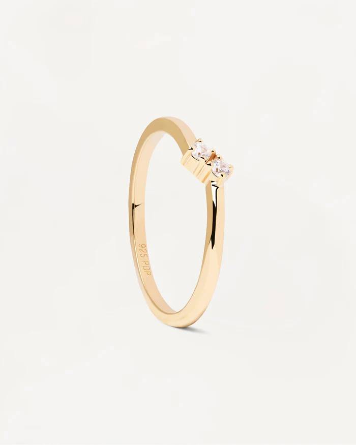 Anello Donna PDPaola Argento Dorato 925 Zirconi AN01-872-12