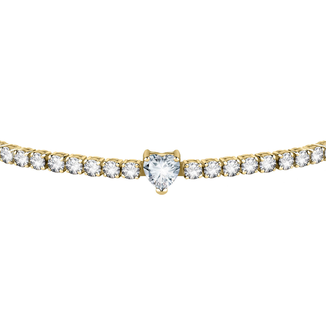 Bracciale Donna Chiara Ferragni Tennis Dorato Zirconi Bianchi Cuori
