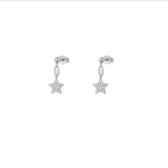 Orecchini Donna Liu Jo Argento 925 Stella Zirconi Bianchi ALJ371