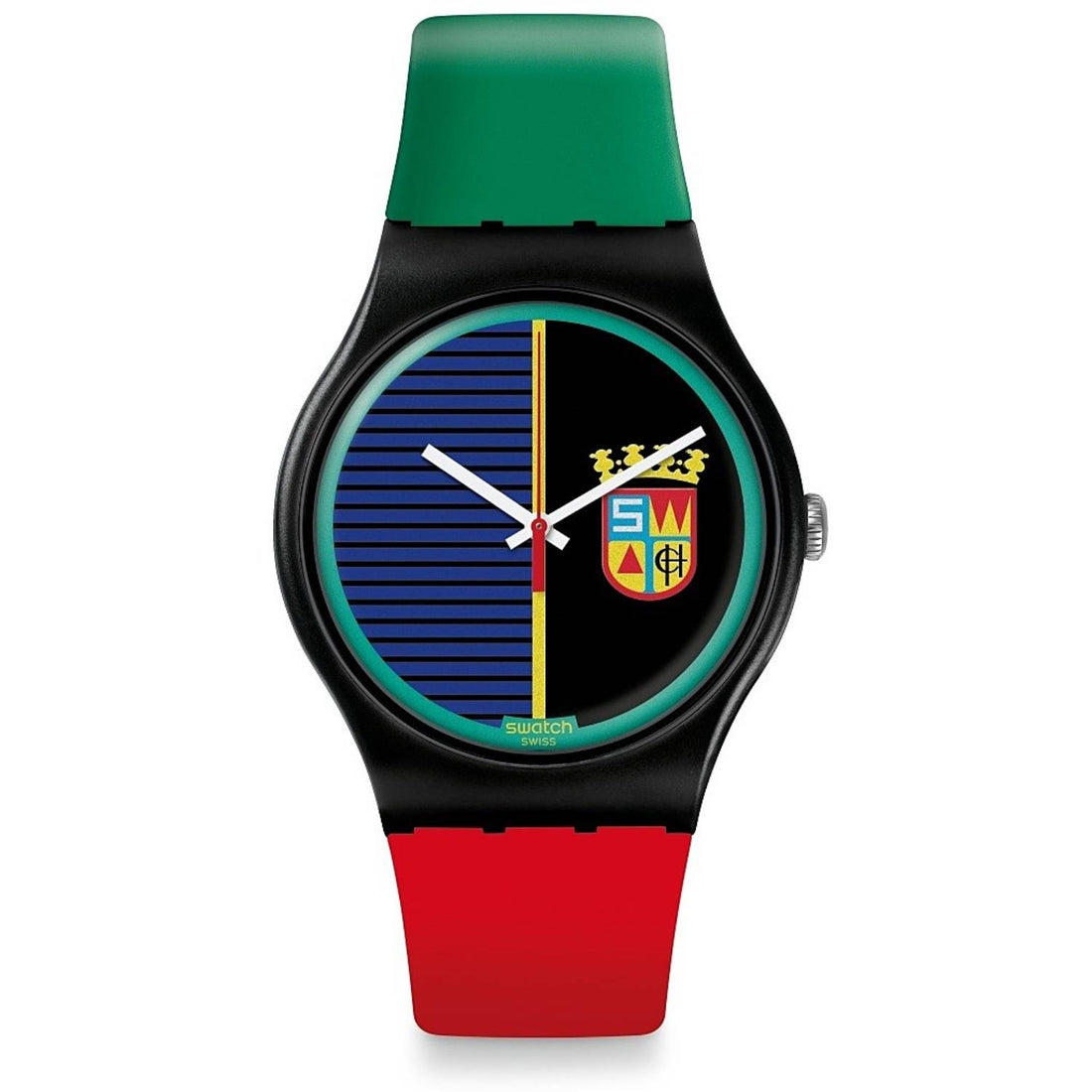 Orologio Uomo Gomma Swatch Quarzo Solo Tempo Rosso Verde Sir Swatch SUOB169